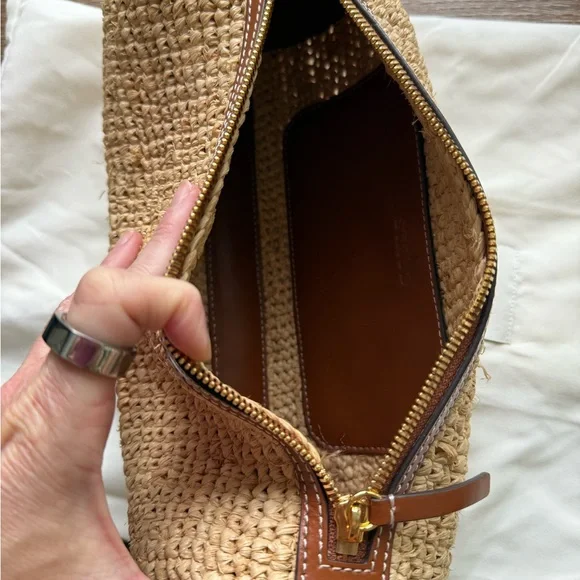 STAUD MINI TARU RAFFIA BAG NATURAL TAN